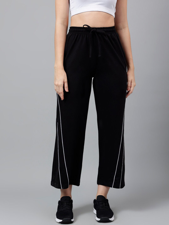 MKH Women Mid-Rise Relaxed-Fit Track Pants