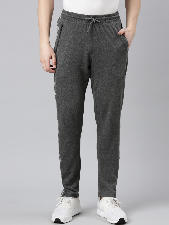 FASO Men Mid-Rise Cotton Straight-Fit Track Pants