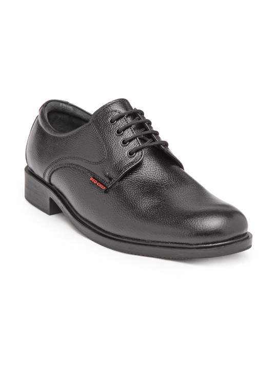 Red Chief Men Black Leather Formal Derby Shoes