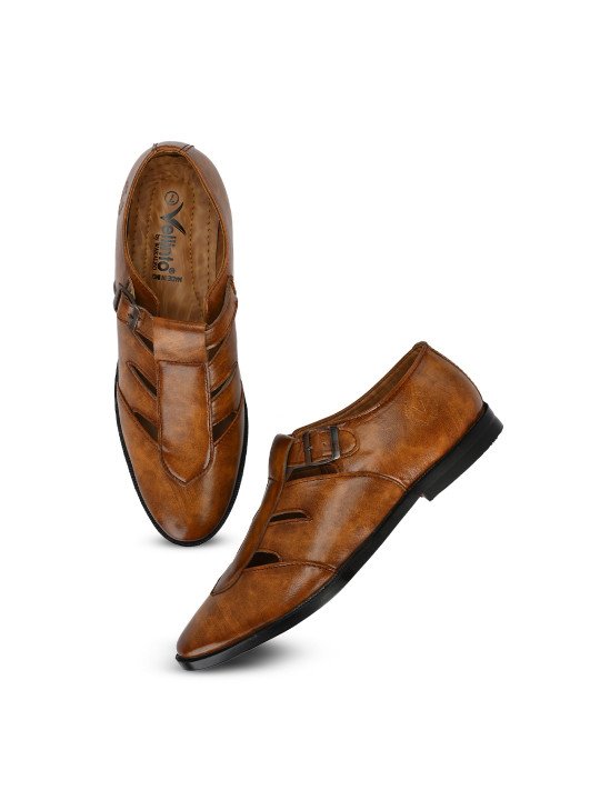 Vellinto Men FALCON Textured Shoe-Style Sandals
