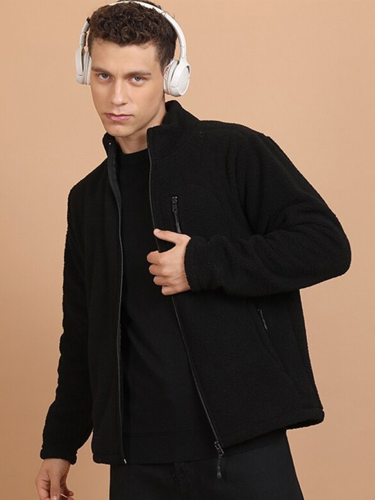 Mock Collar Front-Open Sweatshirt deal from myntra