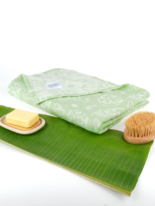 Doctor Towels Banana Jacquard Floral 250GSM Antimicrobial Adult Regular Bath Towel-59x30In