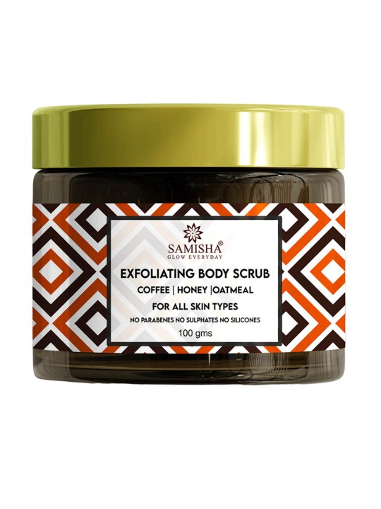 Samisha EXFOLIATING Body Scrub With Coffee, Honey & Oatmeal, Removes Dead Skin For Soft, Smooth & Glowing Skin