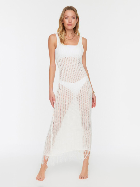 Trendyol Self Design Shoulder Straps Maxi Dress
