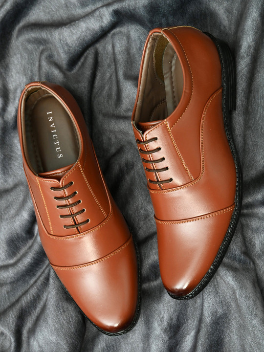 INVICTUS Men Round Toe Formal Oxfords