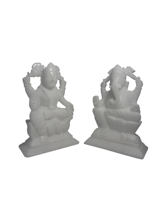 Avinash Handicrafts White 2 Pieces Religious Idol Showpieces