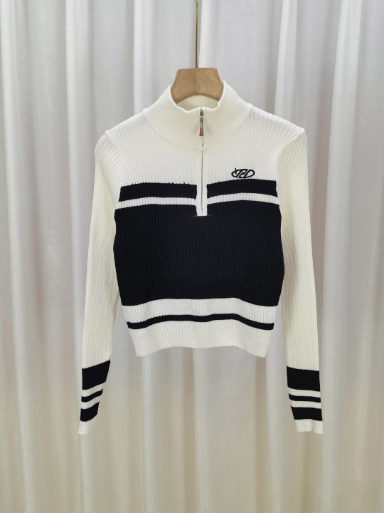 StyleCast Girls White & Black Striped Regular Top