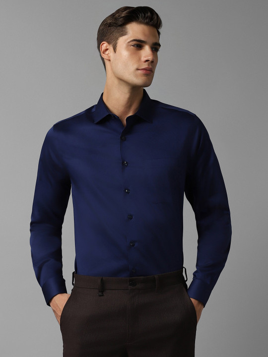 Louis Philippe Slim Fit Cotton Opaque Formal Shirt