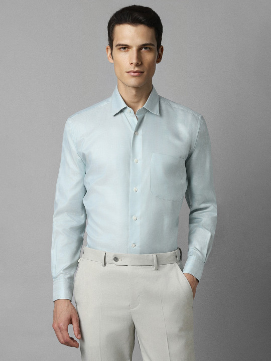 Luxure by Louis Philippe Men Blue Formal Shirt