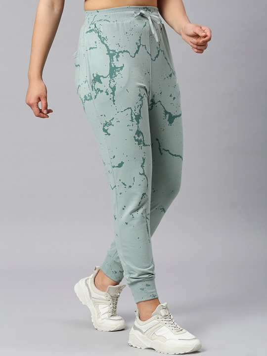 AESTHETIC NATION Women Abstract Printed Anti Odour Pure Cotton Oversized Jogger