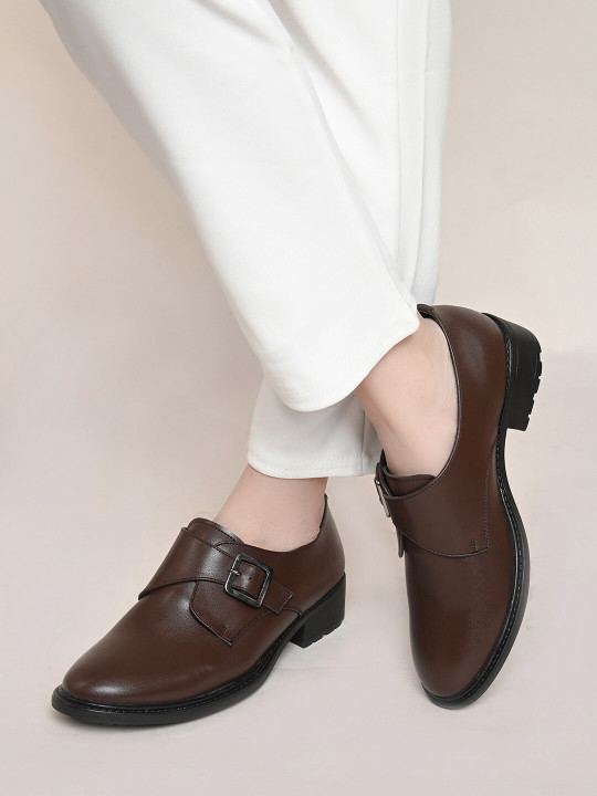 her by invictus Women Formal Monk Shoes With Buckle Detail