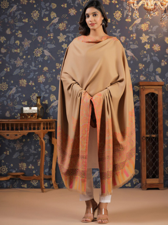 Sangria Women Kani Woven Ethnic Motifs Kalamkari Pashmina Shawl