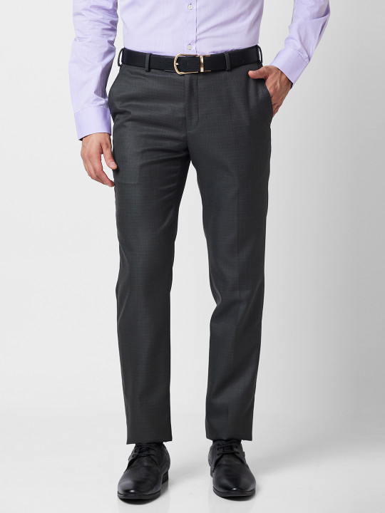 Raymond Men Checked Slim Fit Trousers