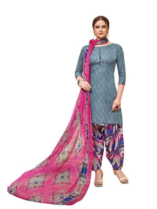 MANVAA Abstract Printed Pure Cotton Unstitched Dress Material