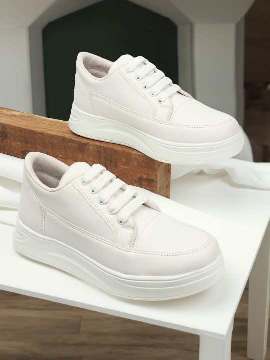 Roadster The Lifestyle Co. Women White Comfort Insole Flatform Sneakers