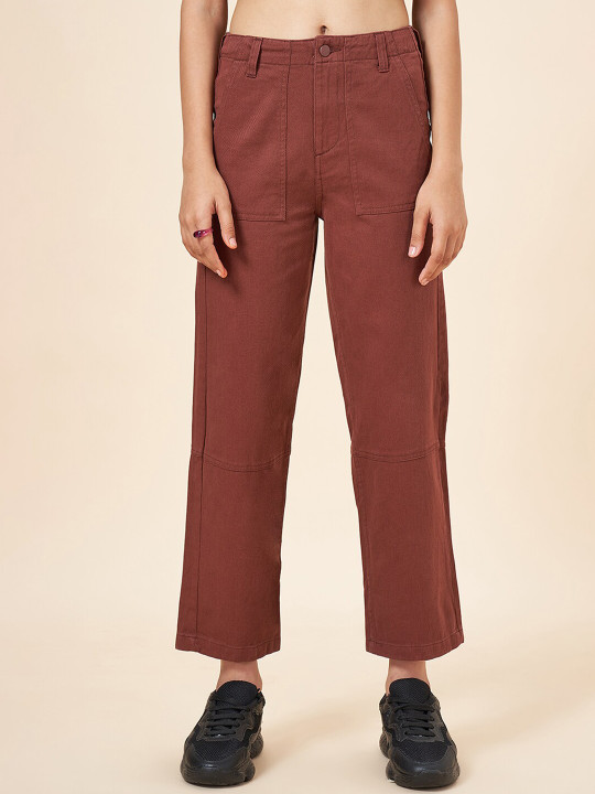 Coolsters by Pantaloons Girls Mid Rise Cropped Cotton Regular Trousers