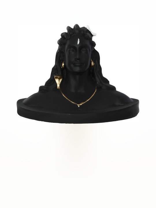 Navyaksh Horse Cart Black Polyresin Matte Living Room Hand Made Small Showpiece - 4.3 Inches