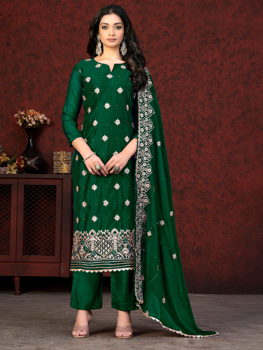 MANVAA Embroidered Unstitched Dress Material