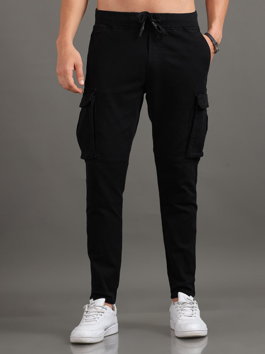 HERE&NOW Men Slim Fit Cotton Cargo Trousers