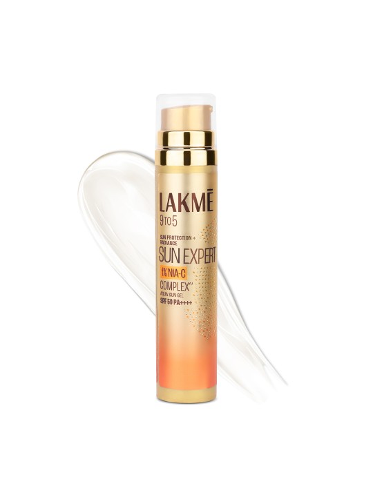 Lakme 9to5 Sun Expert 1% Nia-VIT C Aqua Gel Sunscreen SPF 50 PA++++