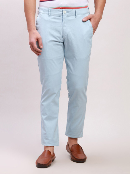 ColorPlus Men Slim Fit Mid-Rise Regular Trousers