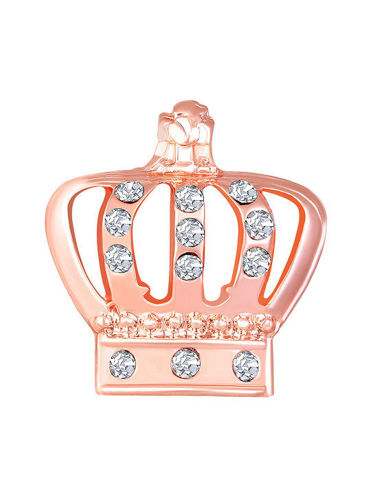 Mahi Men Crystal-Studded Crown Shaped Lapel Pin