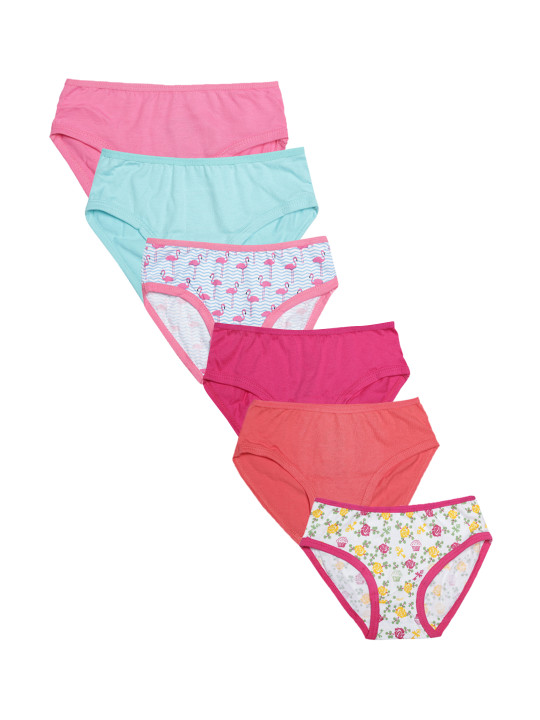 Girls Pack of 6 Briefs 7-8Y