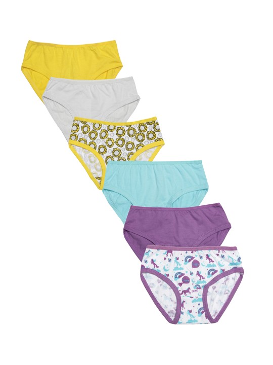 Girls Pack of 6 Briefs 1-2Y