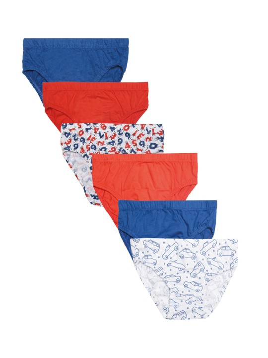 Boys Pack Of 6 Briefs 3-4Y