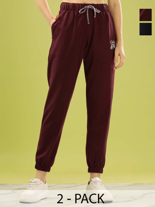 Dollar Women Pack of 2 Rich Cotton Super Soft French Terry Jogger Pant with pocket