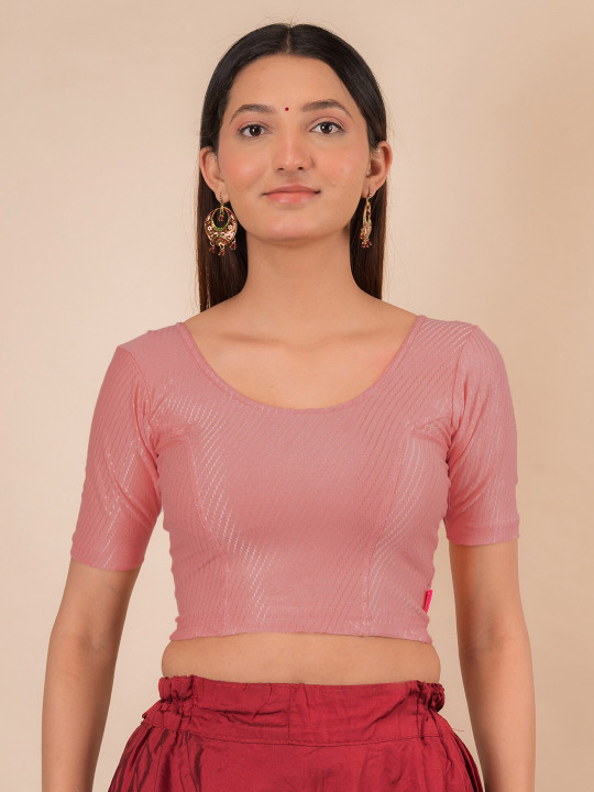 Bindigasm's Advi Woven Design Stretchable Cotton Saree Blouse