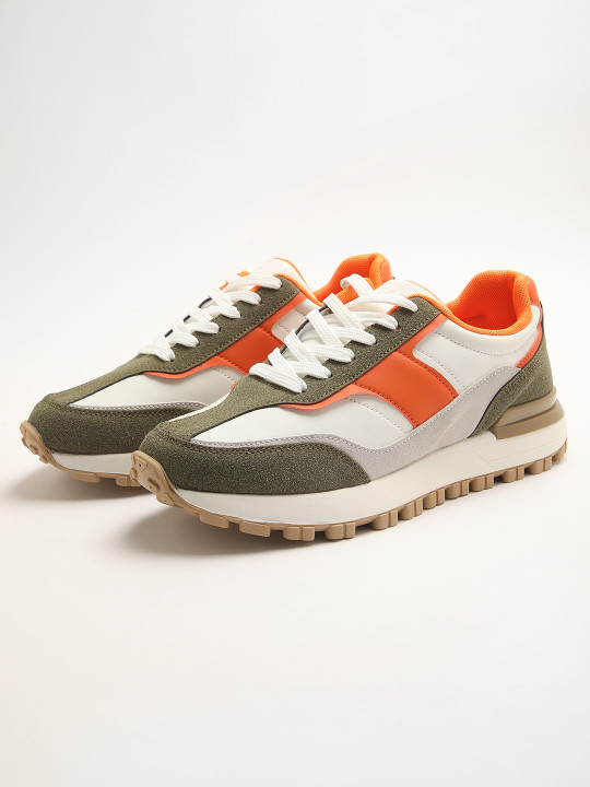 THE BEAR HOUSE Men Colourblocked Round Toe Lace-Ups Sneakers