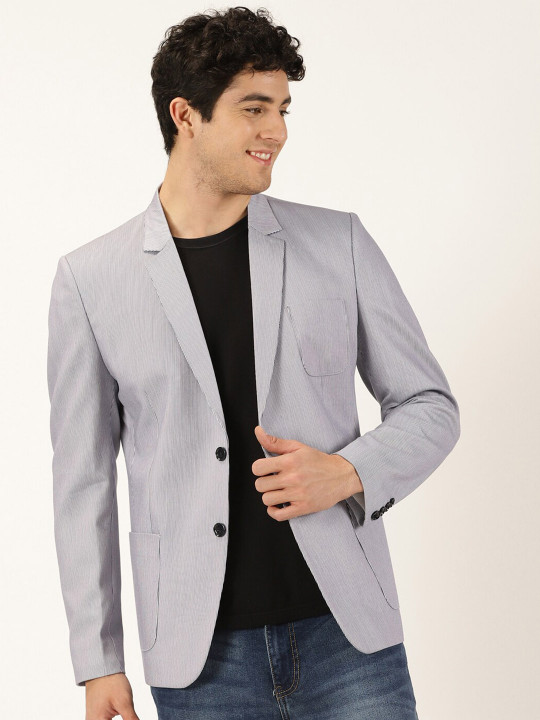 Mast & Harbour Grey Notched Lapel Single Breasted Slim Fit Blazer