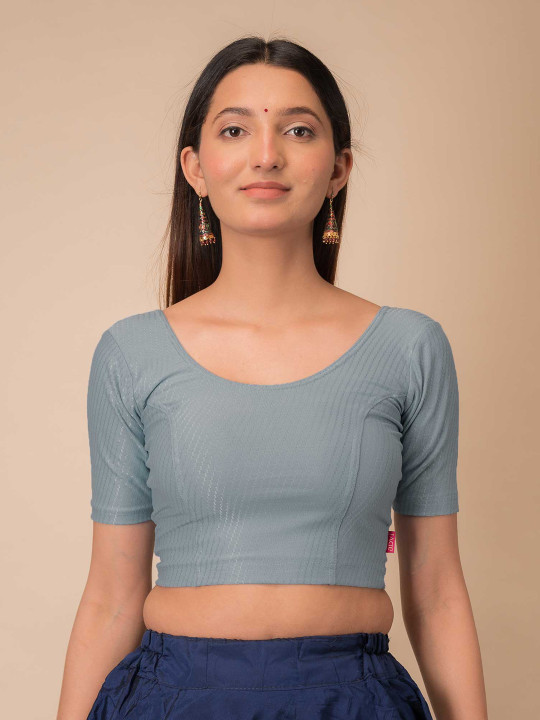 Bindigasm's Advi Woven Design Stretchable Cotton Saree Blouse