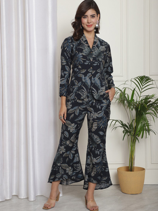 Claura Floral Printed Tunic & Trousers Co-Ords