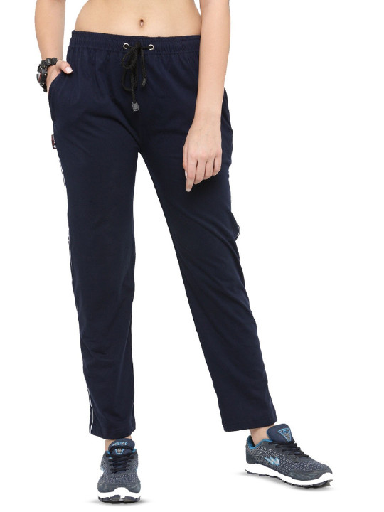 UZARUS Women Regular Fit Mid-Rise Cotton Track Pants