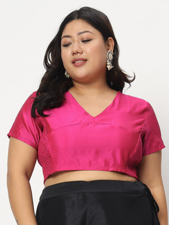 studio rasa Plus Size Stretchable Saree Blouse