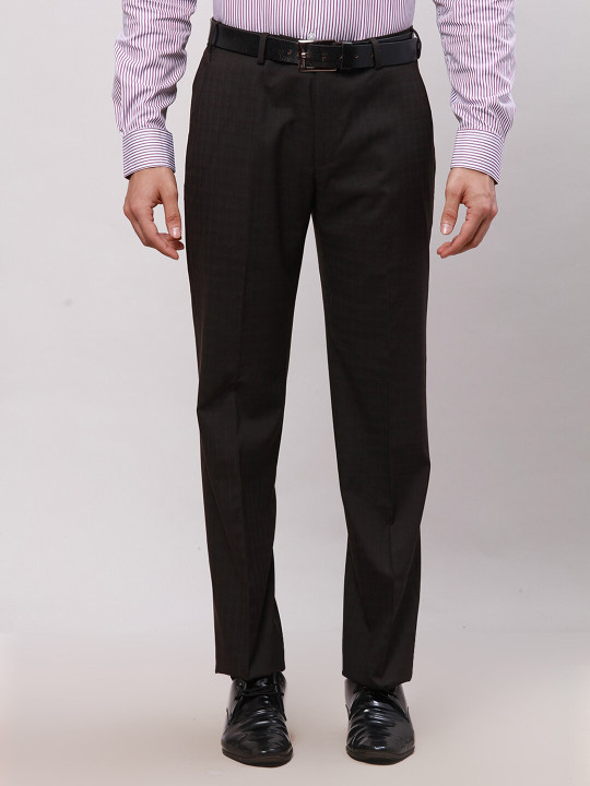 Park Avenue Men Checked Formal Trousers