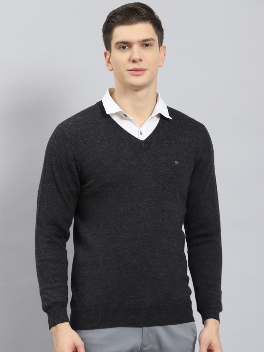 Monte Carlo Woollen V-Neck Pullover Regular Sweaters