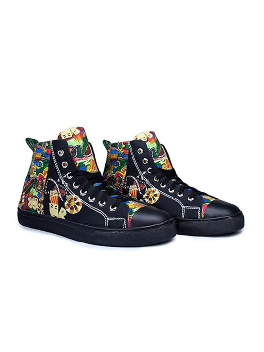 KobSook Men Printed Lightweight High Top Sneakers