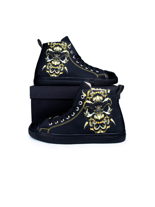 KobSook Men Printed Comfort Insole Mid-Top Lace-Ups Sneakers