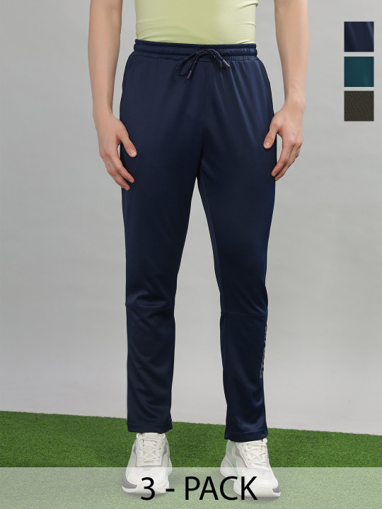 Force NXT Men Microfiber Anti Viral Anti Odour Cool Pack Of 3 Sports Track Pant