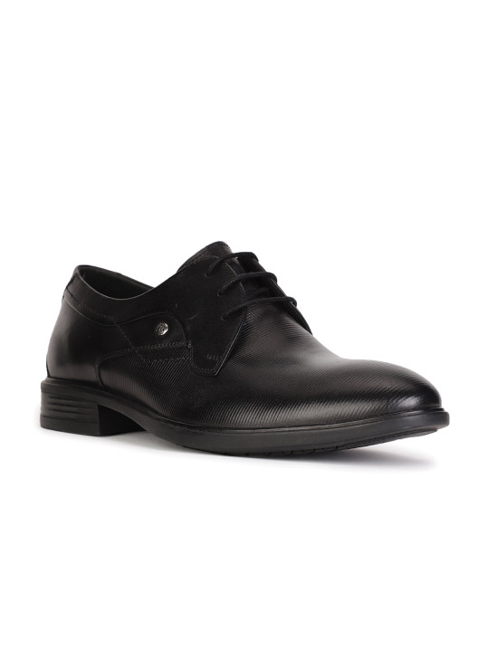 Hush Puppies Men Textured Leather Formal Derbys