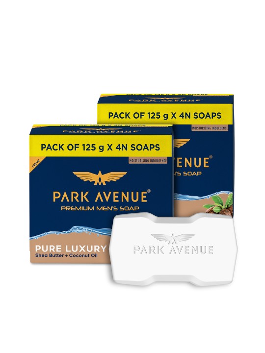 Park Avenue Men Set Of 8 Pure Luxury Premium Soap with Shea Butter & Coconut Oil-125g Each