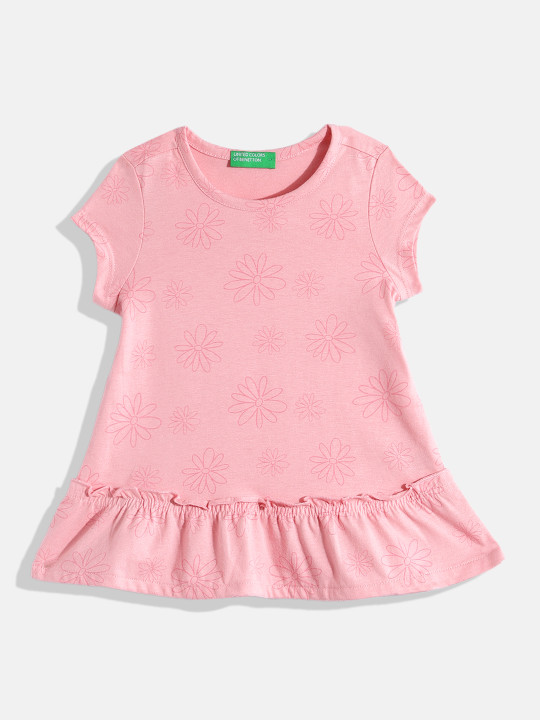 United Colors of Benetton Girls Floral Printed A-Line Dress