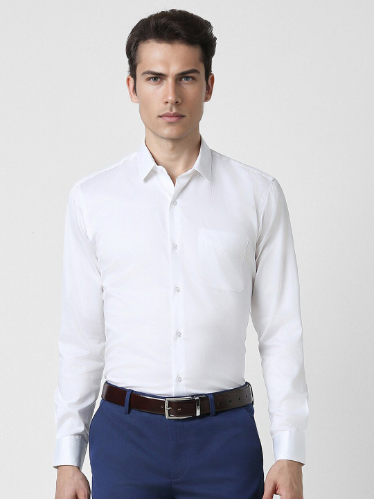 Peter England Spread Collar Regular Fit Cotton Opaque Formal Shirt