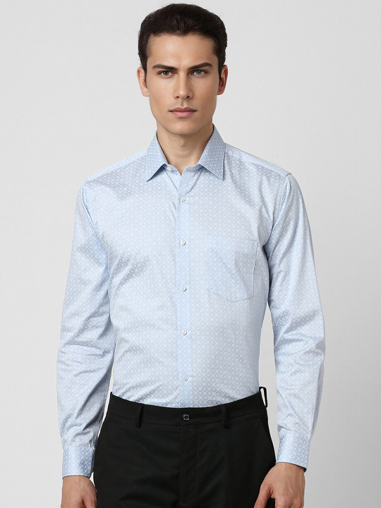 Van Heusen Regular Fit Floral Printed Full Sleeves Cotton Party Shirt