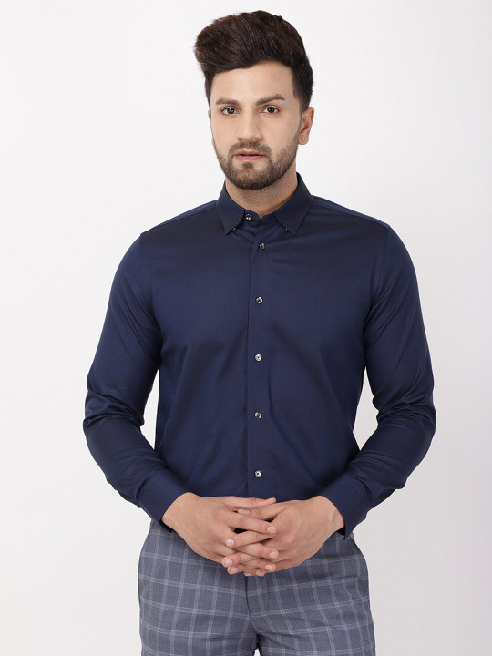 Blackberrys Slim Fit Button-Down Collar Cotton Formal Shirt