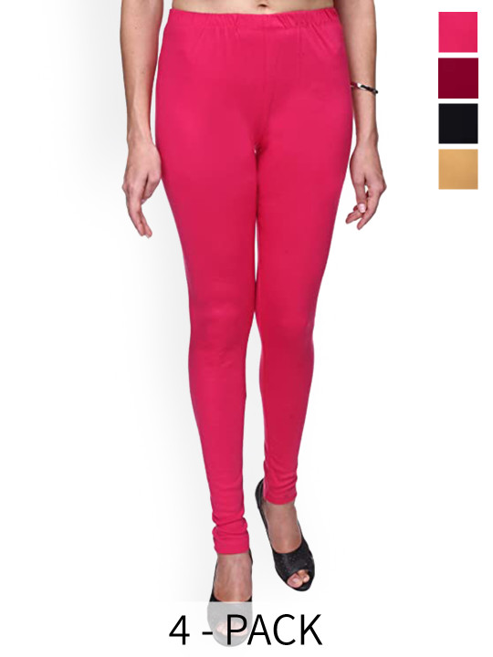 CoolTees4U Pack Of 4 Churidar Length Leggings