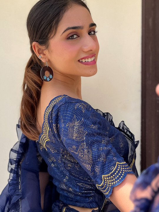 Bindigasm's Advi Embroidered Stretchable Saree Blouse